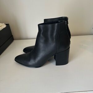 Steve Madden Black Leather Ankle Boots
